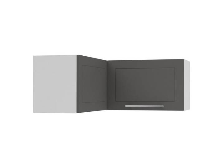 Feldmann-Wohnen Eckhängeschrank Kvantum W14/90/36 Graphit Matt / Weiß Matt 90 / 90 / 36cm, Graphitfarben, Weiß, Rechteckig, 90x36x90 cm, Küchen, Küchenmöbel, Küchenschränke, Küchenoberschränke