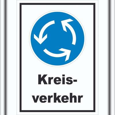 HB-Druck Schild Kreisverkehr A2 Rückseite selbstklebend