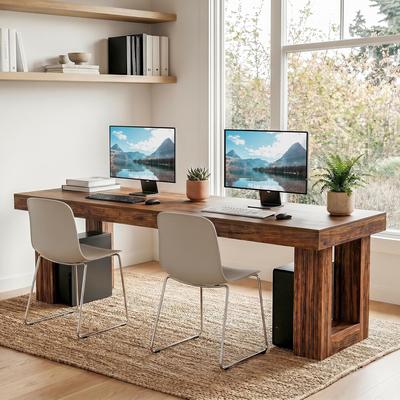 YUZHOU 87-Inch Two Person Desk, Extra Long Double Office Workstation