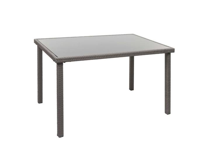 POLY-RATTAN TISCH rechteck Grau