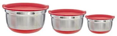 IH Casa Decor German Bowl With Red Lids And Anti Skid Base