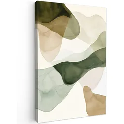 LEINWANDBILD Japandi - Abstrakt - Grün Wanddeko 40x60 cm