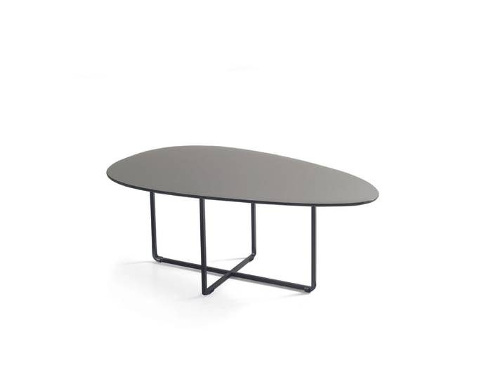 Table basse en métal gris 90x50 cm 35h