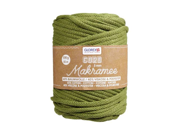 Glorex Makramee-Cord Oliv 5 mm 500 g