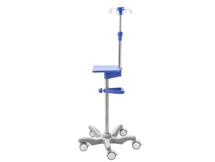 Rollbarer Infusionsständer mit Tablett und Flaschenhalter Höhenverstellbarer Infusionsständer aus Edelstahl mit 4 Haken infusionsständer