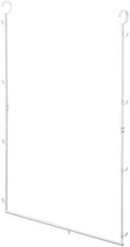 Yamazaki Smart 2-laags Uitschuifbaar Kledingrek - Wit - Breedte: 56-96 cm, Diepte: 5,5 cm, Hoogte: 100 cm