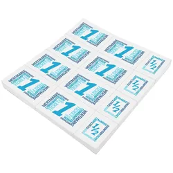 CombiCraft Wertmarken Karte auf weißem Papier mit blauem Druck mit 10 Wert-Einheiten