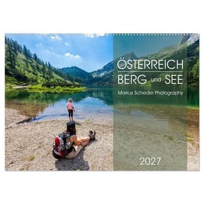 Österreich Berg und See (Wandkalender 2027 DIN A2 quer), CALVENDO Monatskalender