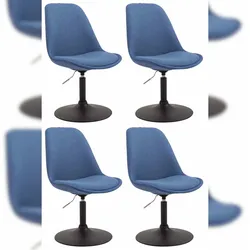 CLP 4er Set Esszimmerstühle Maverick Stoff blau/schwarz