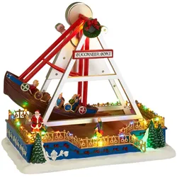 WellHome - LED Buccaneer Weihnachtsboot mit Bewegung und Musik 32,5x22x32cm
