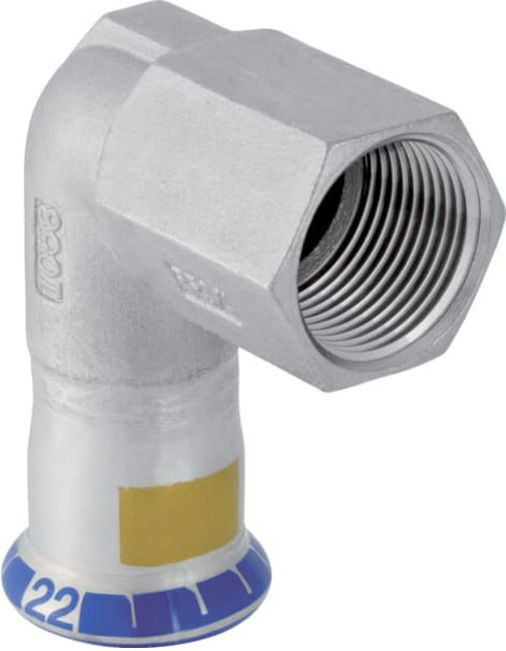 Geberit Coude de transition gaz Mapress d 28xRp 1, 90°, femelle filetée, acier inoxydable (34147)