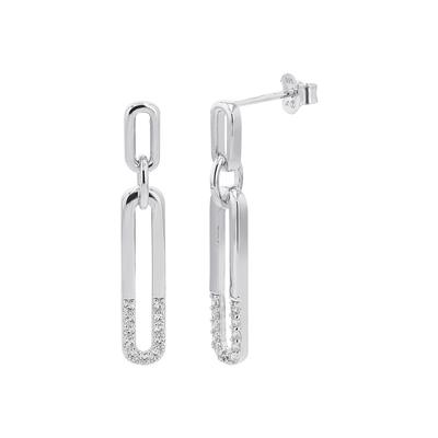 Paar Ohrhänger TOM TAILOR "Schmuck Geschenk Silber 925", silber (silberfarben, kristallweiß, kristallweiß), Ohrringe, Damen, Silber 925 (Sterlingsilber), mit Zirkonia (synth.)