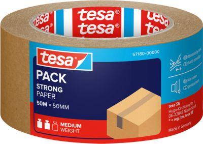Packband tesapack® Paper ecoLogo®, aus Papier, 50 m x 50 mm, Stärke 107 µ, 6 Rollen