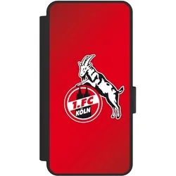 Nivocase Klapphülle für Samsung Galaxy S25 Edge Handyhülle aus Kunst Leder NIVOflip schwarz 1. FC Köln (Samsung Galaxy S25 Edge), Smartphone Hülle, Schwarz