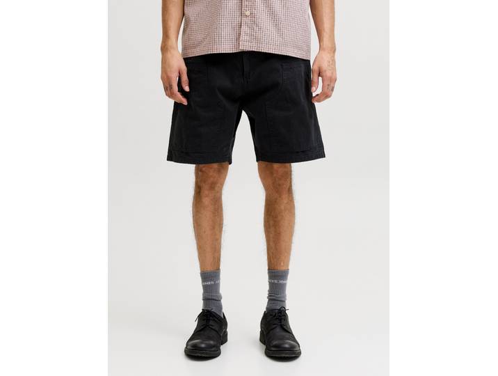 Bermudas JACK & JONES JPSTTONY PAINTER SHORT 017 MID , Herren, Gr. XXL, N-Gr, schwarz, Web, Obermaterial: 100% Baumwolle, unifarben, relaxed fit, Hosen Bermudas