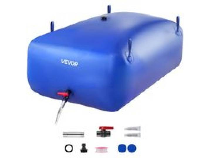 VEVOR Wasserblasen Aufbewahrungsbehälter 540 L, Wasserspeicherbeutel aus strapazierfähiges 1000D PVC, Wasserspeicherblase, ideal für Camping, Gartenbewässerung, RV & Notfälle, blau