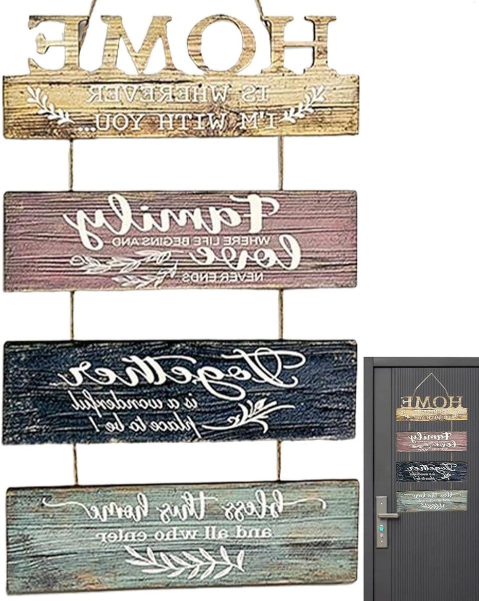 Wandbord Zegen Decoratief Houten Bord Veelkleurig B: 37 cm, H: 30 cm