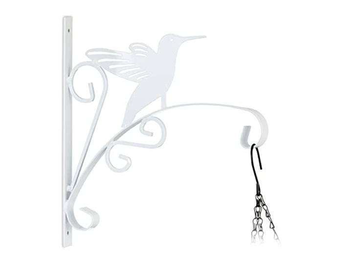 Relaxdays Crochet de Suspension pour Plantes\, Oiseau\, Montage Mural\, Fer\, HLP 30x29\,5x2 cm\, intérieur & extérieur\, Blanc