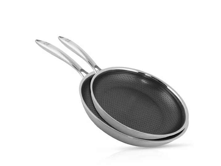 FIXLINE® Premium Bratpfannen Set Ø28 & 24cm - alle Herdarten inkl. Induktion - Kratzfeste Antihaftbeschichtung - Backofen bis 230℃ - Original Mr. Fix Wabendesign - Beliebtes Pfannenset