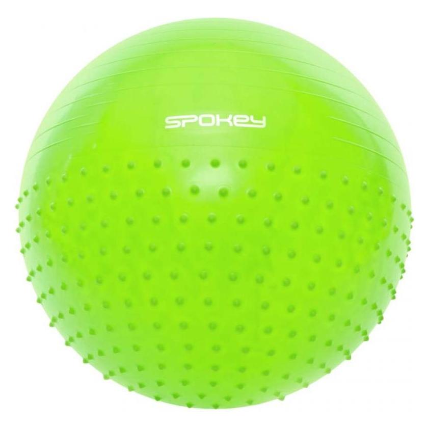Spokey HALF FIT Gymnastikball, Anti-Burst-System, 2 Oberflächen (glatte Ir-Massagenoppen), 65 cm, Pumpe im (65 cm) (920939)