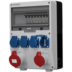 Baustromverteiler 16A 32A LS-Schalter Stromverteiler 4x230V Doktorvolt DV-2107-D
