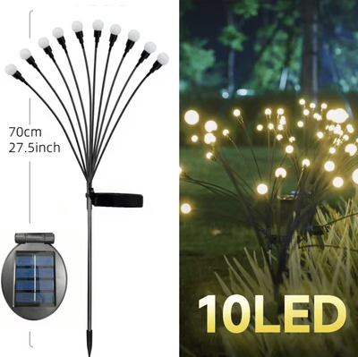 Inspire Curations Solar Firefly Garden Lights Swaying Waterproof Outdoor LED Decor 10 Led Warm 1pcs