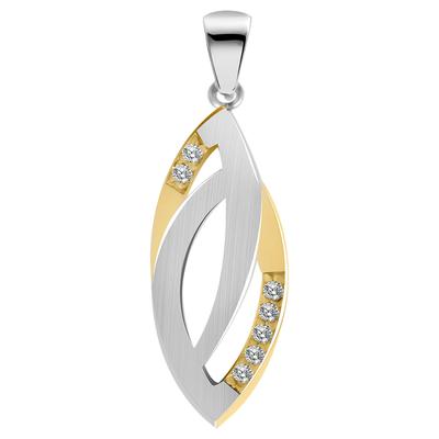 Kettenanhänger ADELIA´S "Anhänger aus 925 Silber mit Zirkonia", gold (silber), Schmuckanhänger, Damen, Silber 925 (Sterlingsilber), Kettenanhänger, Ein Geschenk, das Freude macht