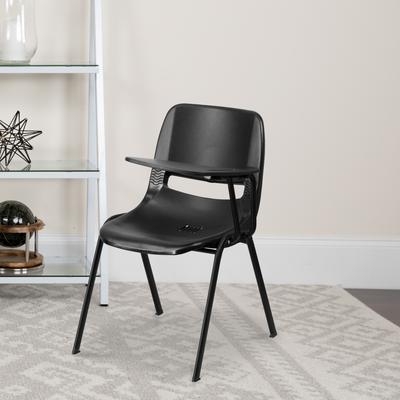 Flash Furniture Ergonomic Shell Chair with Right Handed Flip-Up Tablet Arm