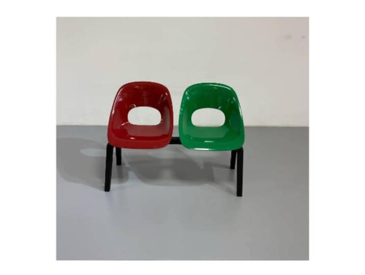 YPIOUREN Stuhl Esszimmer, Wartezimmer Stühle, Sillas para Sala de Reuniones Robust und Langlebig, 300 Kg Tragfähigkeit, Atmungsaktive Rückenlehne(Red+Green)