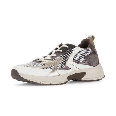 Sneaker GABOR "Sneaker low", Damen, Gr. 37, braun (weiß, shoko, metalic), Schuhe Sneaker