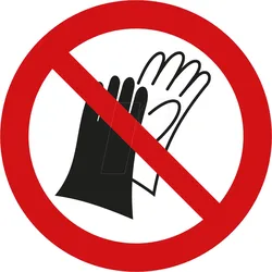 W 74115-2 - Verbotsschilder: Schutzhandschuhe tragen verboten, 50 mm