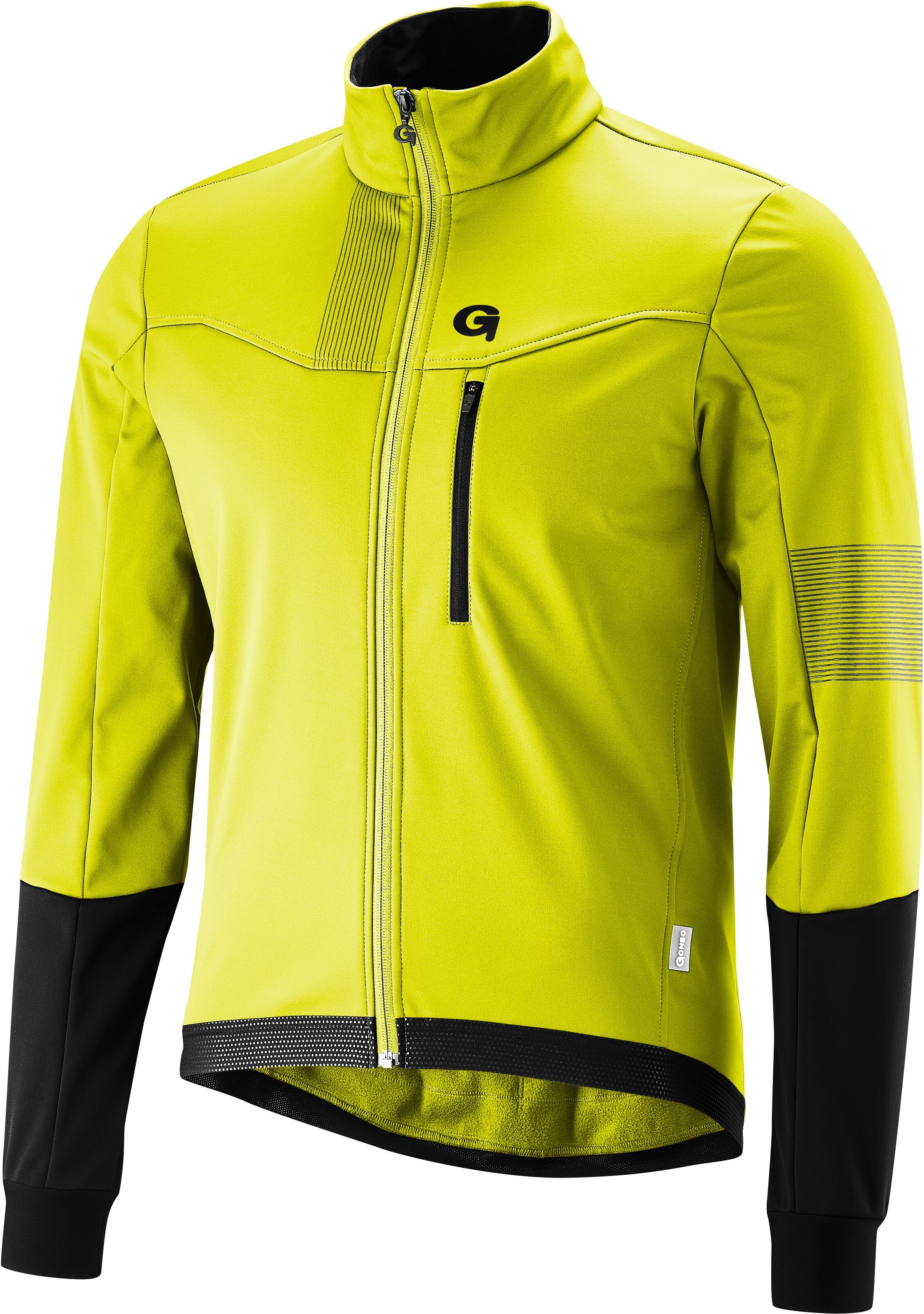 Fahrradjacke GONSO "Valaff", Herren, Gr. 3XL, gelb, 100% Polyester, Jacken Fahrradjacke, Herren Softshell-Jacke, Windjacke atmungsaktiv und wasserabweisend gelb 3XL