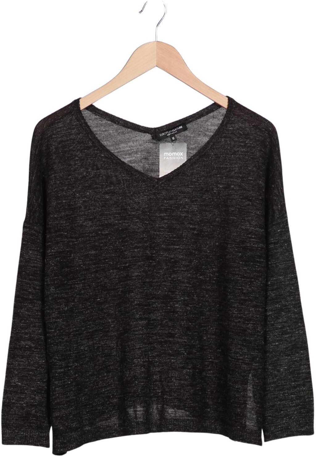 European Culture Damen Pullover, Grau, Gr. M, Wolle / Leinen / Synthetik - Second Hand