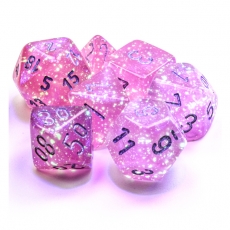 Chessex Würfel - Borealis Pink/silver LUMINARY (7-Würfelset) - leuchtet im Dunkeln 292564
