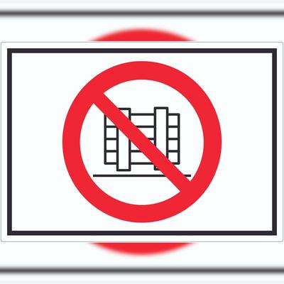 HB-Druck Abstellen oder Lagern verboten Symbol Aufkleber A9 (37x52mm)