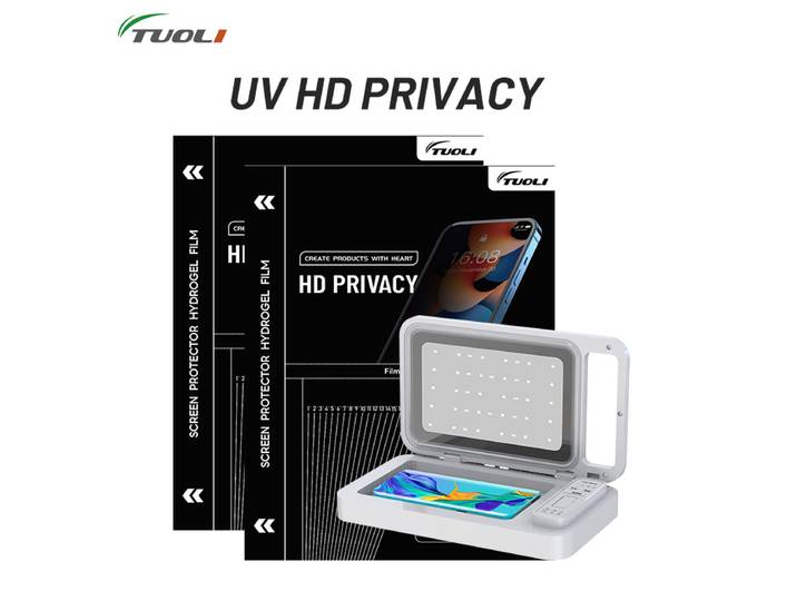 Machine de découpe de films hydrogel en verre UVHD anti-espionnage, anti-rayures, protection intégrale pour écran de téléphone portable TuoLi