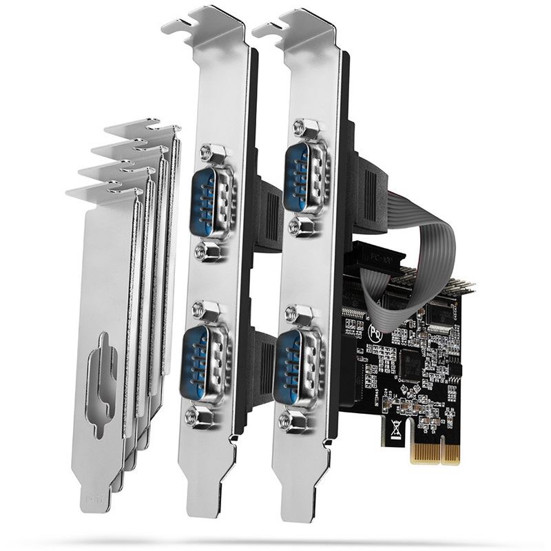 Axagon PCEA-PSN PCIe-Adapter mit 4x Seriell-Ports - ASIX AX99100 Chipsatz