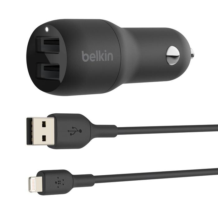 Belkin BoostCharge 24 W 2x USB-A Kfz-Ladegerät, schwarz CCD001BT1MBK