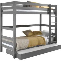 ETAGENBETT Karolina 210x161x105 aus Massivholz in grau