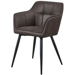 Helloshop26 - Esszimmerstuhl aus Samt 81 x 57 x 53 cm dunkelbraun