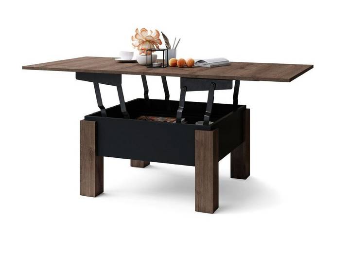 designimpex Couchtisch Design Oslo Tisch höhenverstellbar aufklappbar Esstisch