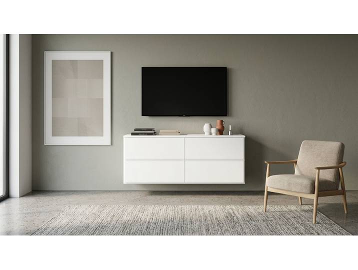 Schlichte Wandkommode - Hängeschrank mit vielen Optionen MDF Beschichtet MDF Weiß matt