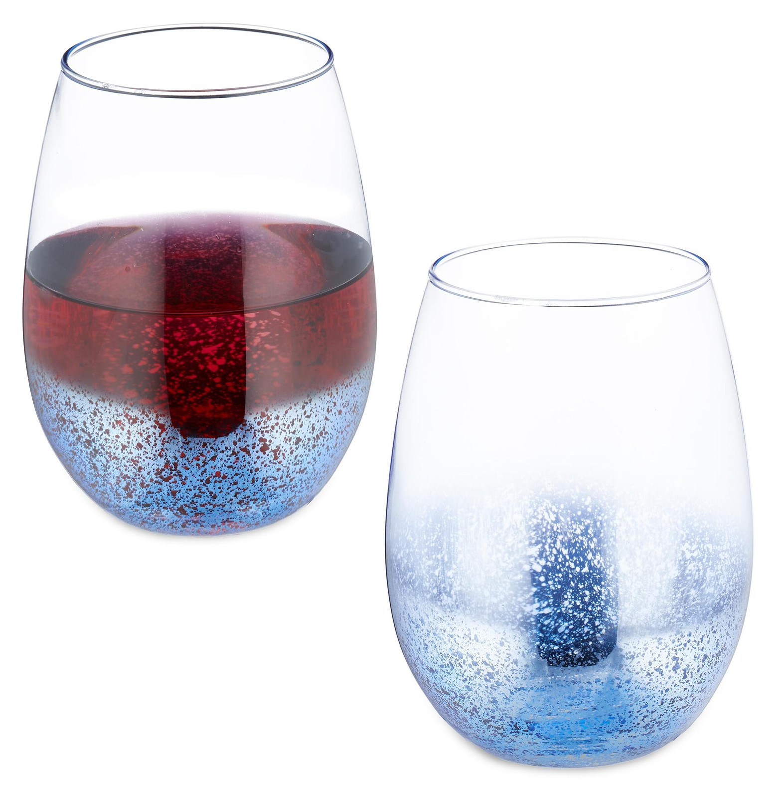 Dripio Wijnset 2 stuks Blauw Rond zonder voet 500 ml