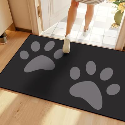 Inspired Finds Cat Paw Print Absorbent Doormat Non Slip Washable Kitchen Entrance Rug double Paw Pattern 15.75x23.62in