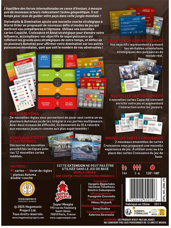 Super Meeple Extension Diplomatie et Domination - World Order