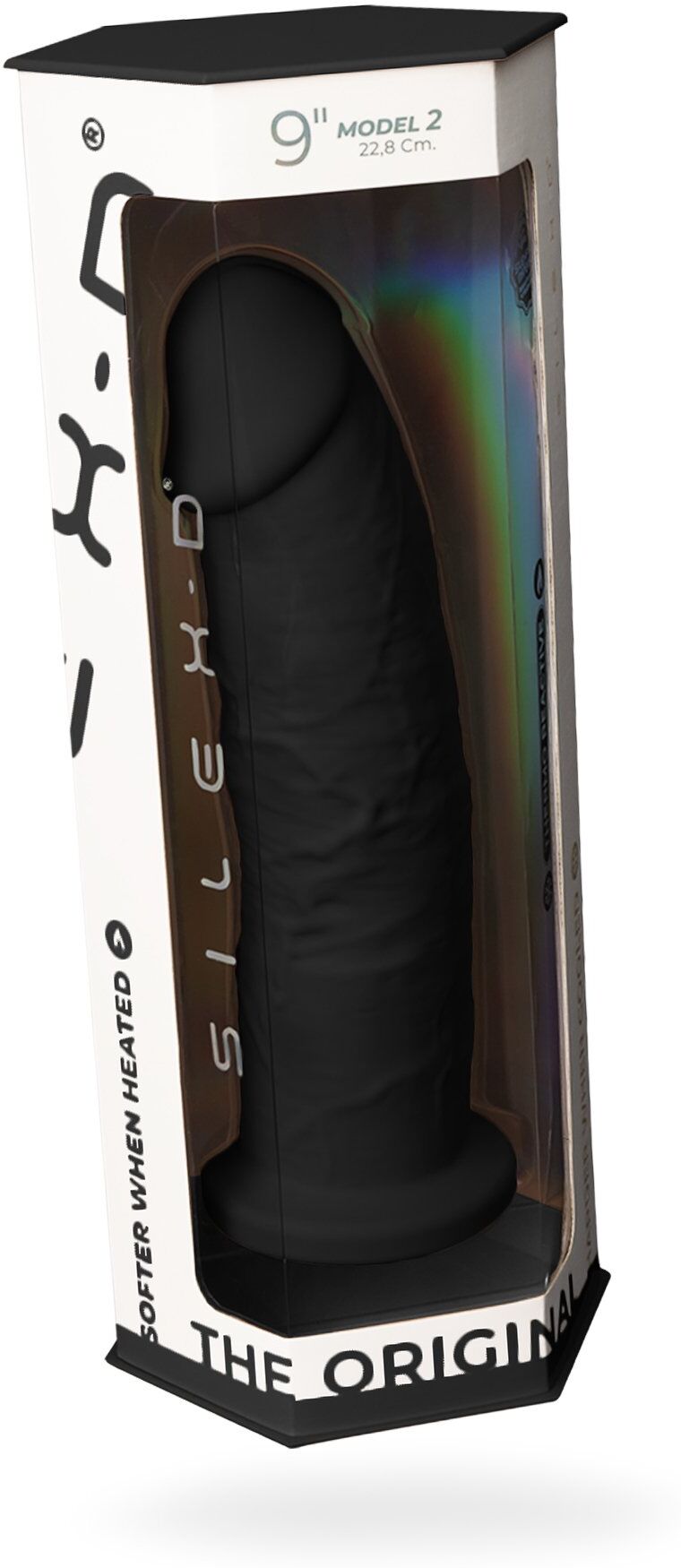 SilexD Gode Réaliste N° 2 - 23 cm 9" Noir Double Densité