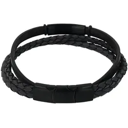 Tchibo - Amor Edelstahl Armschmuck »Leder« für Herren - schwarz