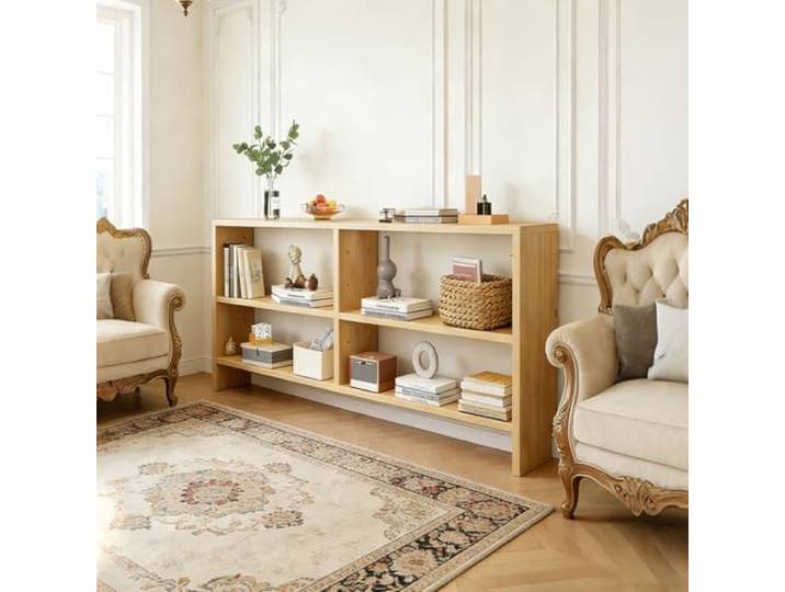 Moubhjd Konsolentisch, Massivholz Eingangstisch, Konsolentisch, Schmaler Console Table mit Kabelmanagement, Einzigartiger Hallway Table aus Holz, for Wohnzimmer/Foyer, Naturholz, 150x22x86cm