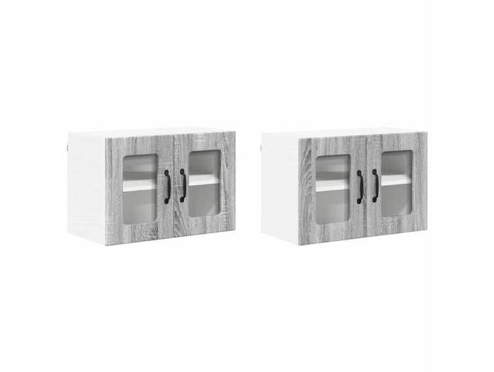 BEL-ACHAT* Meuble de stockage Moderne - design bas - Colonne de cuisine 2 pcs Gris Sonoma 60x31x40cm @Promo4120809