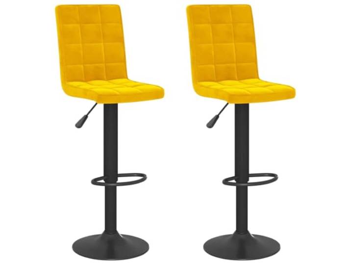 KTHLBRH Barhocker 2 Stück senfgelb aus Samt Pulverbeschichteter Stahl, Samt 100% Polyester, Schaumstoff, Basis 38,5 cm, Gasregulierung, 360 Grad drehbar